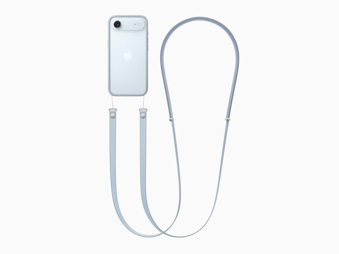 Pasek iPhone Air Crossbody Strap w jasnoniebieskiej kolorystyce.(Źródło zdjęcia: Apple)