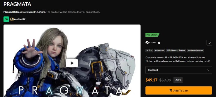 Pragmata notowana z rabatem.