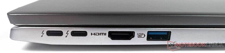 Po lewej: 2x Thunderbolt 4, 1x HDMI 2.1, 1x USB typ-A 3.1 gen. 1