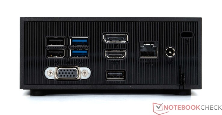 Tył: 3x USB-A 2.0, 2x USB-A 3.2 Gen 1, VGA, DisplayPort, HDMI, 2.5-G LAN, złącze zasilania, złącze blokady Kensington
