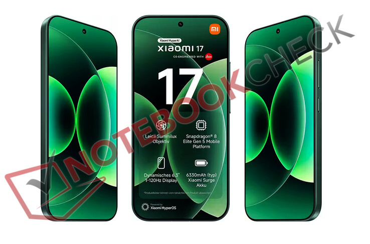 Sprzedawca wymienia również wszystkie podstawowe specyfikacje globalnej wersji Xiaomi 17. (Źródło obrazu: via Notebookcheck)