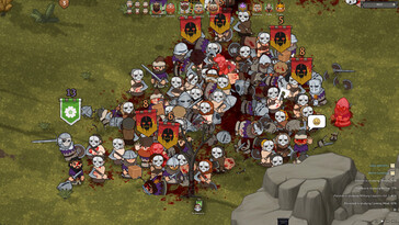 Obraz przedstawiający bitwę między dwiema armiami w Norland.