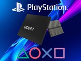 Logo PlayStation z pokazaną pamięcią GDDR7 (źródło zdjęcia: Sony PlayStation, Memphis Electronic GmbH z poprawkami)