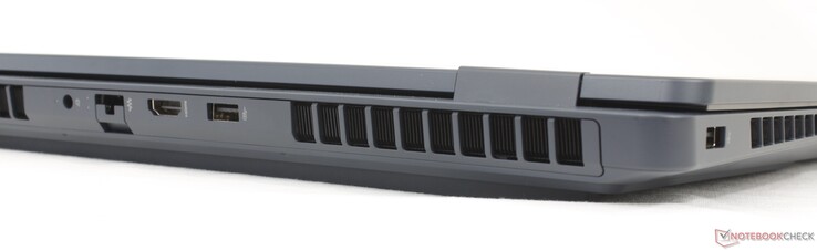 Z tyłu: zasilacz sieciowy, RJ-45 (1 Gb/s), HDMI 2.1, USB-A (10 Gb/s)