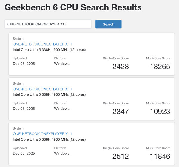 (Źródło obrazu: Geekbench)