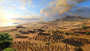Ilustracja przedstawiająca armię w grze „A Total War Saga: Troy”.