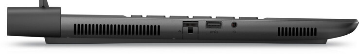 Lewa strona: Gigabit Ethernet, USB 3.2 Gen 1 (USB-A), audio combo