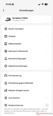 Menu ustawień