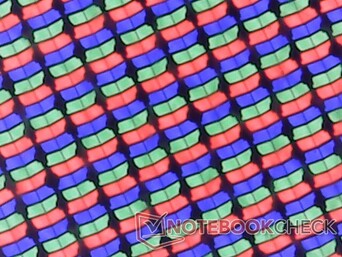 Wyraźna matryca subpikseli RGB z błyszczącego panelu