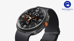 Nieoficjalny render Galaxy Watch8 Classic z obrotową ramką. (Źródło obrazu: OnLeaks & SammyGuru)