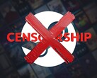 Logo anty-cenzury wyświetlane na tle Steam (źródło obrazu: Valve z poprawkami)