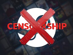 Logo anty-cenzury wyświetlane na tle Steam (źródło obrazu: Valve z poprawkami)