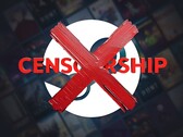 Logo anty-cenzury wyświetlane na tle Steam (źródło obrazu: Valve z poprawkami)
