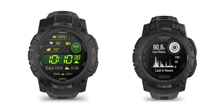 Od lewej do prawej: Wersje AMOLED i Solar smartwatcha Garmin Instinct 3 Tactical Edition. (Źródło zdjęcia: Garmin)
