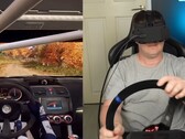 Obraz YouTubera testującego głowę w wyścigach symulacyjnych (źródło obrazu: CNCDan; przycięty zrzut ekranu)