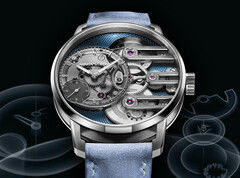 Armin Strom Gravity Equal Force Ultimate Sapphire Blue (na zdjęciu) posiada 41 mm kopertę ze stali nierdzewnej, w której znajduje się przezroczysta szafirowa tarcza. (Źródło zdjęcia: Armin Strom)