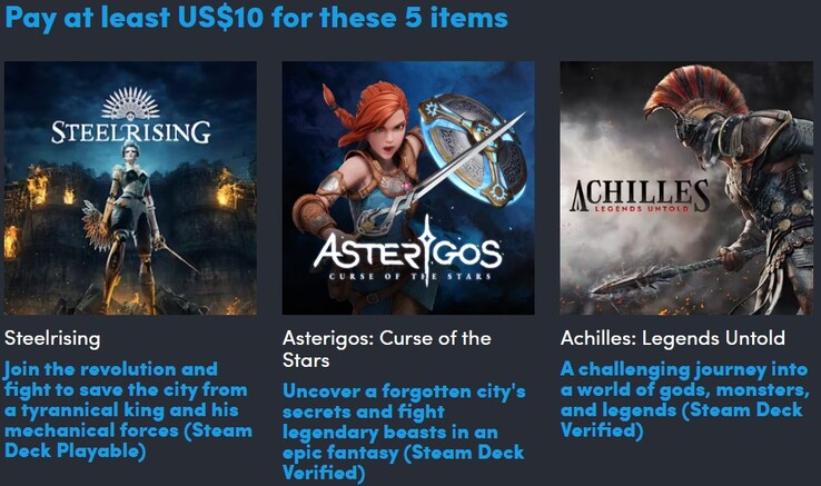 Dekoracyjny obraz. Płatność w wysokości 10 dolarów zapewnia 5 przedmiotów (źródło obrazu: Humble Bundle)