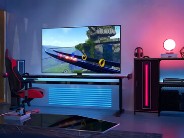 85-calowy telewizor Samsung QN90C QLED w pokoju gier (źródło zdjęcia: Best Buy)