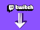 Logo Twitcha ze strzałką w dół poniżej (źródło obrazu: Twitch z poprawkami)