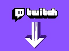 Logo Twitcha ze strzałką w dół poniżej (źródło obrazu: Twitch z poprawkami)