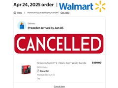 Walmart anulował zamówienie Switch 2 w przedsprzedaży (źródło obrazu: zrzut ekranu, Walmart z poprawkami)