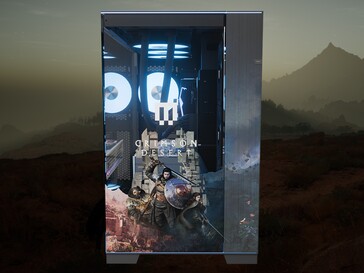 Maingear Crimson Desert Limited Edition PC z przodu na zdjęciu