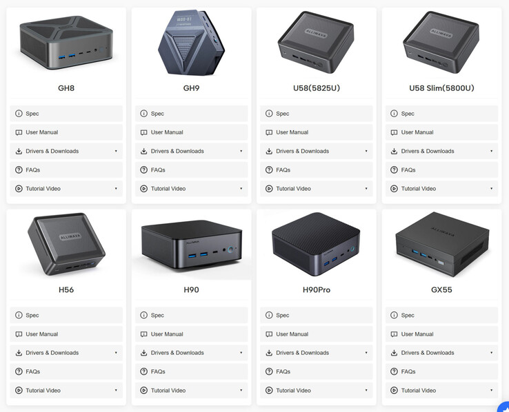 Strona wsparcia producenta (źródło: Alliwava)