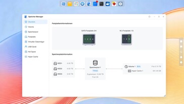 Menedżer pamięci masowej ułatwia zarządzanie pulami pamięci RAID, pamięcią podręczną SSD oraz dyskami twardymi USB.