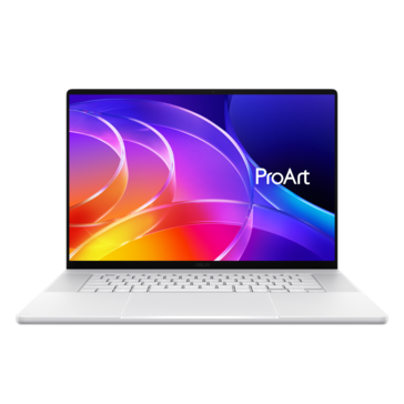 Asus ProArt P16 w kolorze białym – widok z przodu