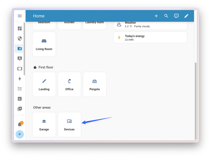 Pojawiła się nowa strona Urządzenia z Home Assistant 2026.1. (Źródło obrazu: Home Assistant)