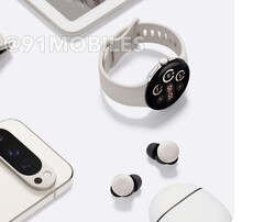 Seria Pixel Watch 3 powinna być dostępna w rozmiarach 41 mm i 45 mm. (Źródło zdjęcia: Google via 91mobiles & @OnLeaks)