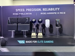 Klawiatura Asus ROG Falcata i mysz Harpe 2 Ace zostały zaprezentowane na targach Computex 2025 (źródło obrazu: Notebookcheck)