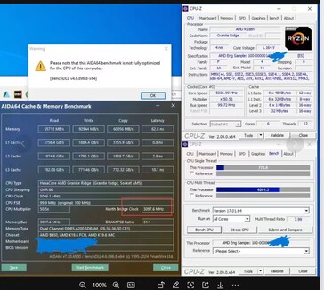 Podkręcony procesor AMD Ryzen 5 9600X w teście porównawczym CPU-Z (zdjęcie wykonane przez HXL)