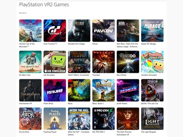 Oferta gier Sony PSVR 2 (Źródło obrazu: PlayStation Store)