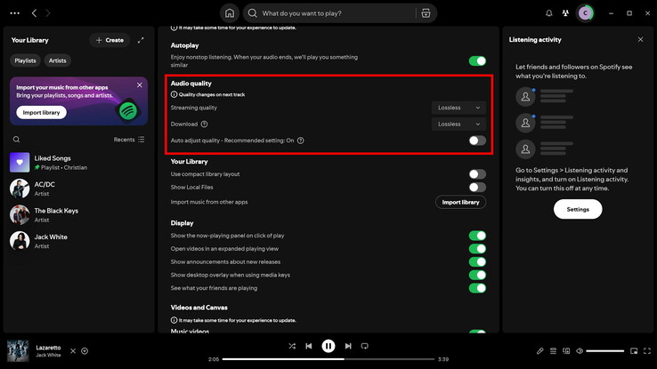 Przełącz się na tryb bezstratny w serwisie Spotify