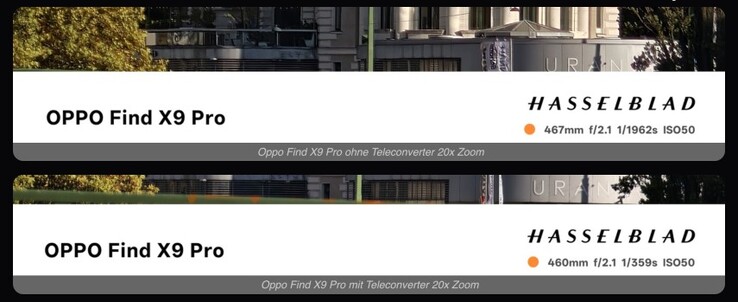 Podczas korzystania z zewnętrznego obiektywu, czas otwarcia migawki i/lub wartości ISO zmieniają się znacząco, wskazując na utratę światła.