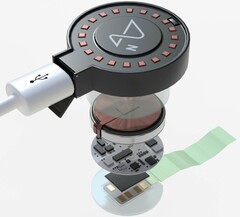 Implant mózgowy Neuralink z ładowarką, model 3D (Źródło: CGTrader)