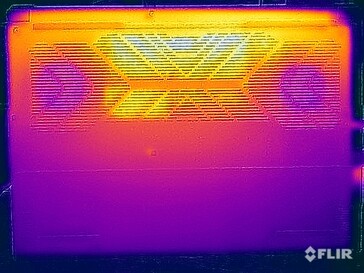Temperatury powierzchni podczas testu obciążeniowego (spód)