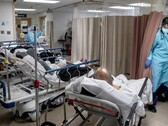 Oddział pacjentów z koronawirusem na Brooklynie, marzec 2020 r. (źródło zdjęcia: Victor Blue i The New York Times; przycięte)