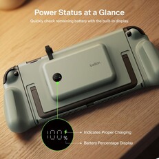 Magnetyczny power bank posiada wyświetlacz i zintegrowany kabel do ładowania.