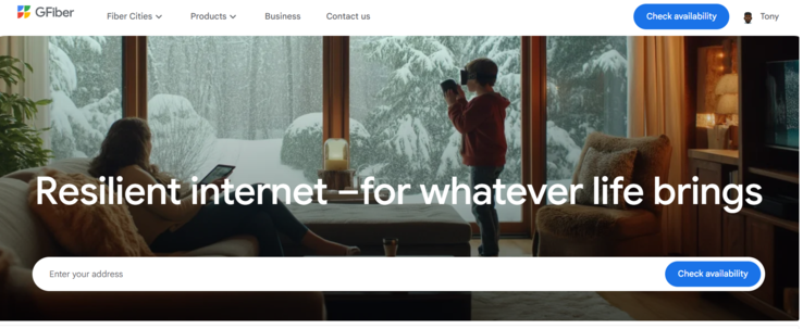 Strona rejestracji Google Fiber (Źródło obrazu: Antony Muchiri)