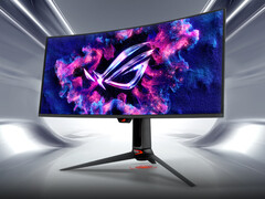 Najnowszy 34-calowy monitor do gier QD-OLED firmy Asus zapewnia rozdzielczość 1440p, częstotliwość odświeżania 360 Hz i szczytową jasność do 1300 nitów. (Źródło obrazu: Asus)