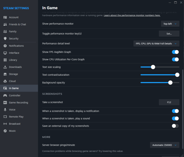 Jak włączyć ulepszone wskaźniki monitorowania wydajności Steam (źródło obrazu: Valve)